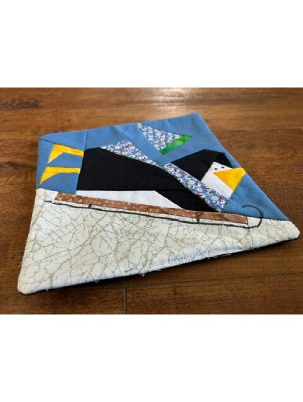 Handmade Quilted Penguin and Sled Coasters Set of 2